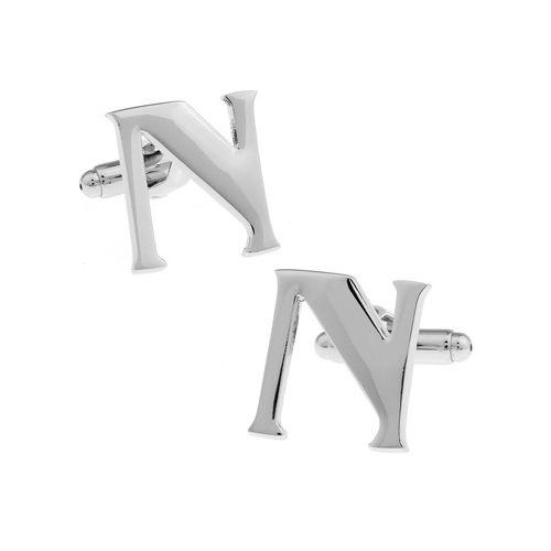 カフスボタン イニシャル アルファベット N カフス バラ売り 片方 0.5ペア カフリンクス メンズアクセサリー |  | 01