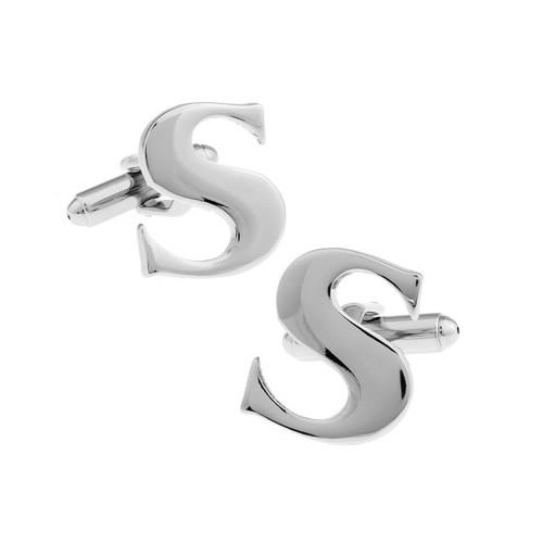 カフスボタン イニシャル アルファベット S カフス バラ売り 片方 0.5ペア カフリンクス メンズアクセサリー |  | 01