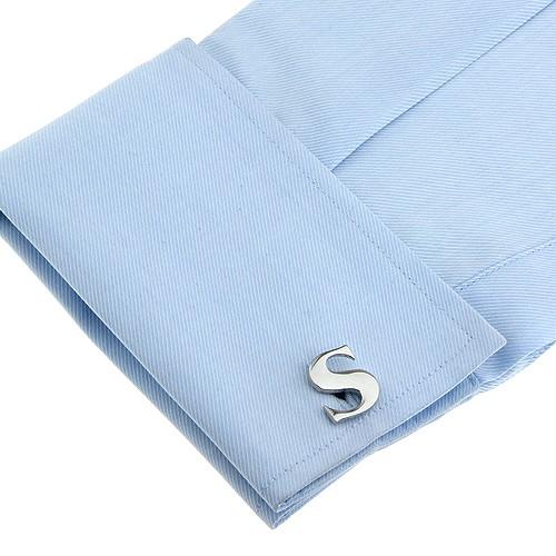 カフスボタン イニシャル アルファベット S カフス バラ売り 片方 0.5ペア カフリンクス メンズアクセサリー |  | 03