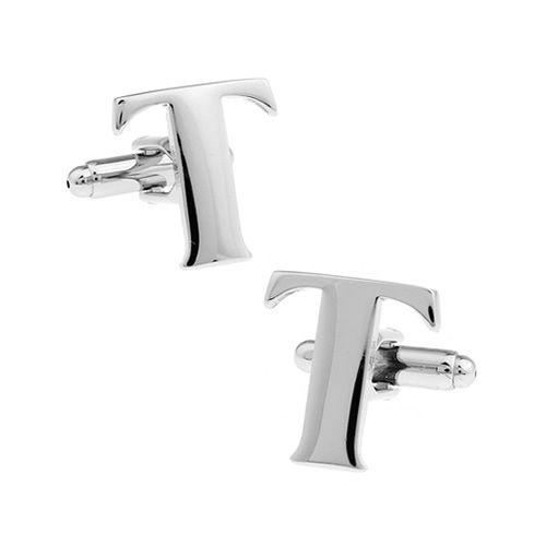 カフスボタン イニシャル アルファベット T カフス バラ売り 片方 0.5ペア カフリンクス メンズアクセサリー |  | 01