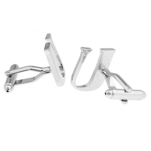 カフスボタン イニシャル アルファベット U カフス バラ売り 片方 0.5ペア カフリンクス メンズアクセサリー |  | 02