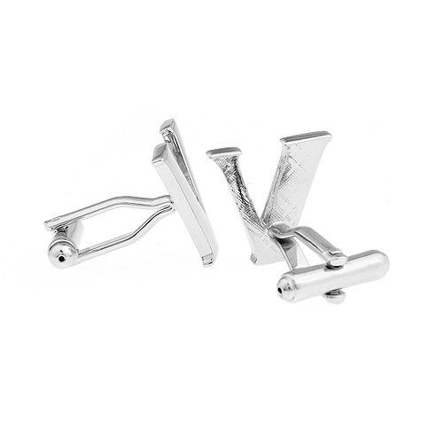 カフスボタン イニシャル アルファベット V カフス バラ売り 片方 0.5ペア カフリンクス メンズアクセサリー |  | 02