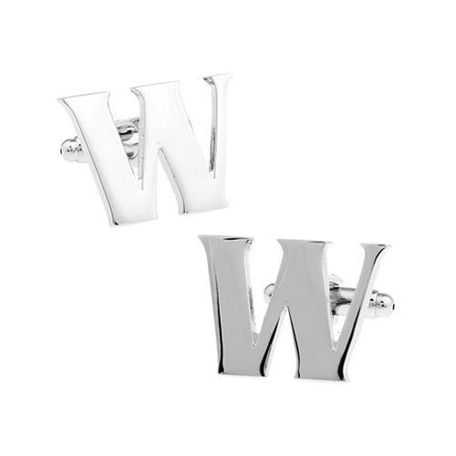 カフスボタン イニシャル アルファベット W カフス バラ売り 片方 0.5ペア カフリンクス メンズアクセサリー |  | 01