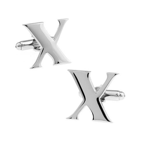 カフスボタン イニシャル アルファベット X カフス バラ売り 片方 0.5ペア カフリンクス メンズアクセサリー |  | 01