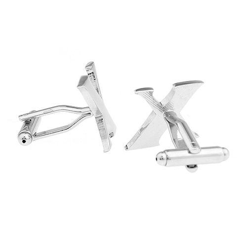 カフスボタン イニシャル アルファベット X カフス バラ売り 片方 0.5ペア カフリンクス メンズアクセサリー |  | 02
