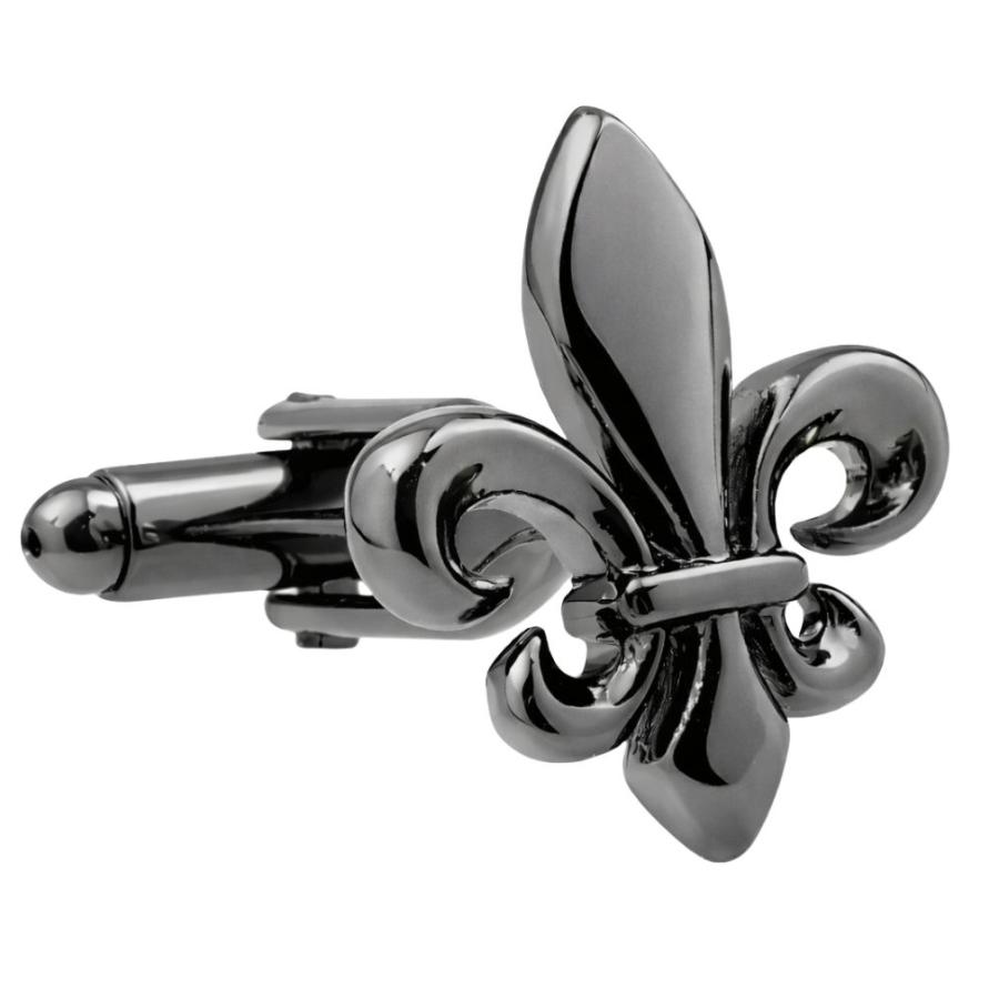 カフスボタン ブラック フルール ド リス ゆりの紋章 カフス カフリンクス メンズアクセサリー |  | 02