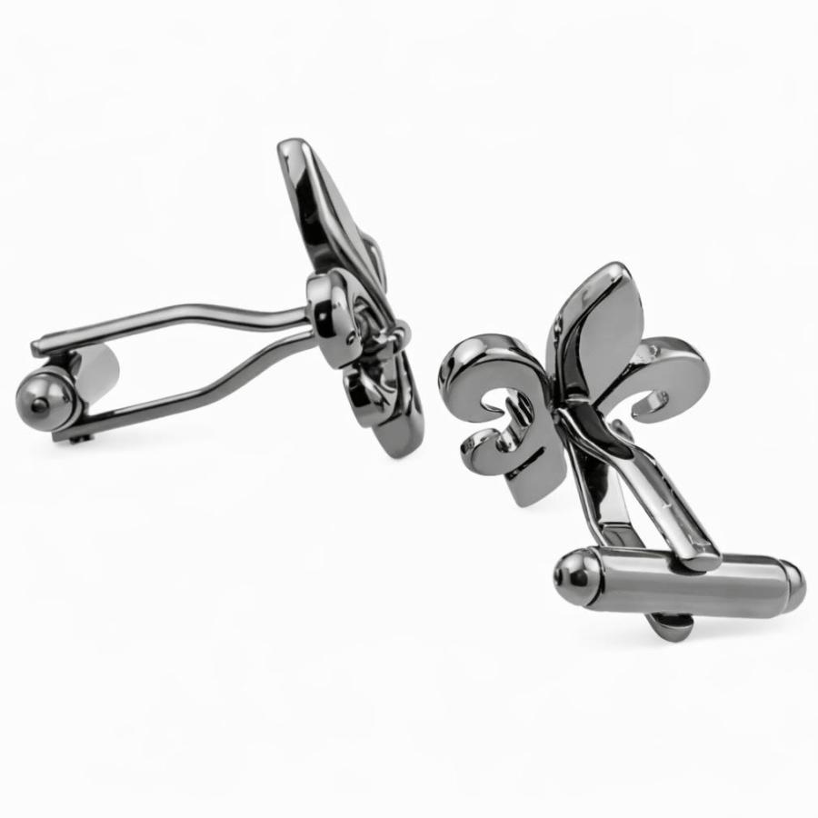 カフスボタン ブラック フルール ド リス ゆりの紋章 カフス カフリンクス メンズアクセサリー |  | 03