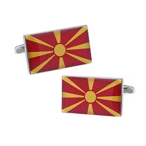カフス カフスボタン マケドニア共和国 国旗 カフリンクス メンズアクセサリー |  | 01