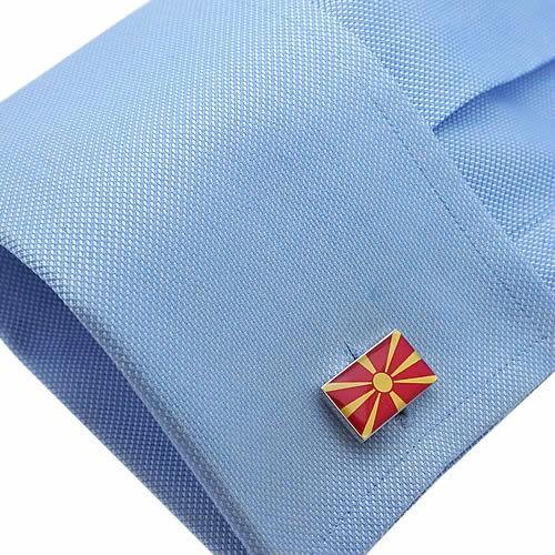 カフス カフスボタン マケドニア共和国 国旗 カフリンクス メンズアクセサリー |  | 03