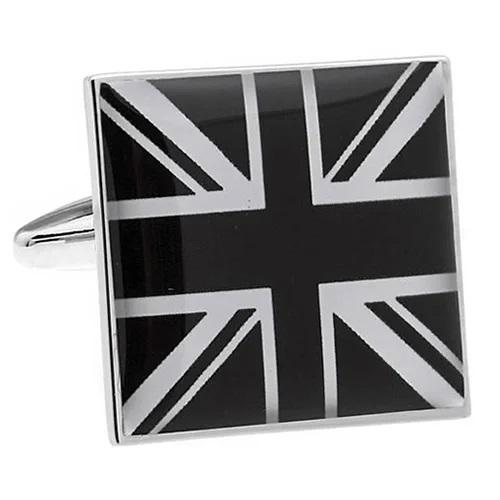 カフス カフスボタン ユニオンジャック BLACK&WHITE フラッグ カフリンクス メンズアクセサリー |  | 01