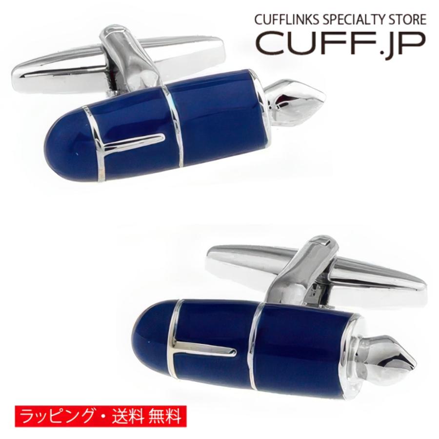 カフス カフスボタン ブルー 万年筆 カフリンクス メンズアクセサリー | 