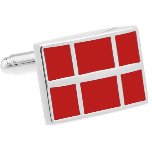 カフス カフスボタン レッド モザイク スクエアー カフリンクス メンズアクセサリー |  | 01