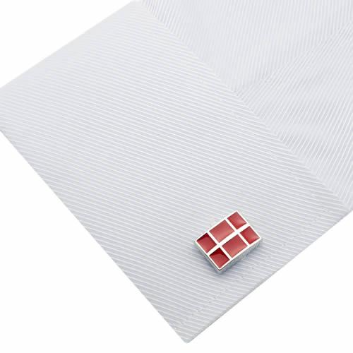 カフス カフスボタン レッド モザイク スクエアー カフリンクス メンズアクセサリー |  | 06