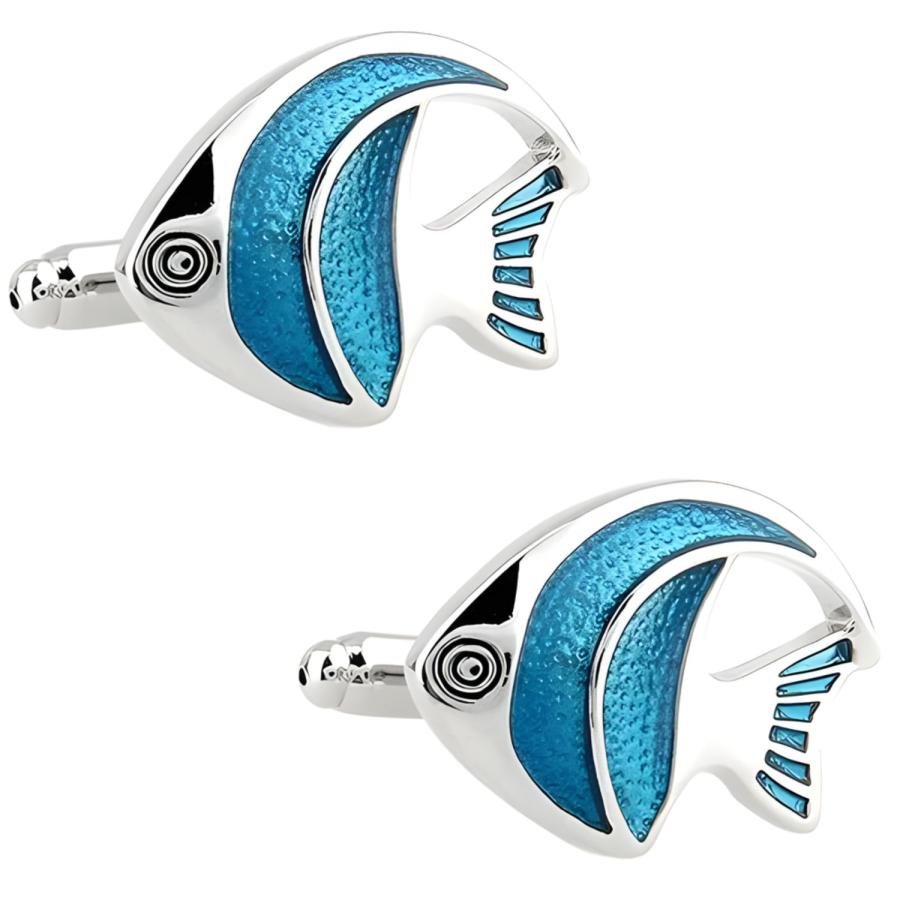 カフスボタン カフス ブルー エンゼルフィッシュ 熱帯魚 カフリンクス メンズアクセサリー |  | 01