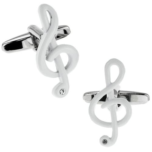 カフスボタン カフス ホワイト ト音記号 カフリンクス メンズアクセサリー |  | 01