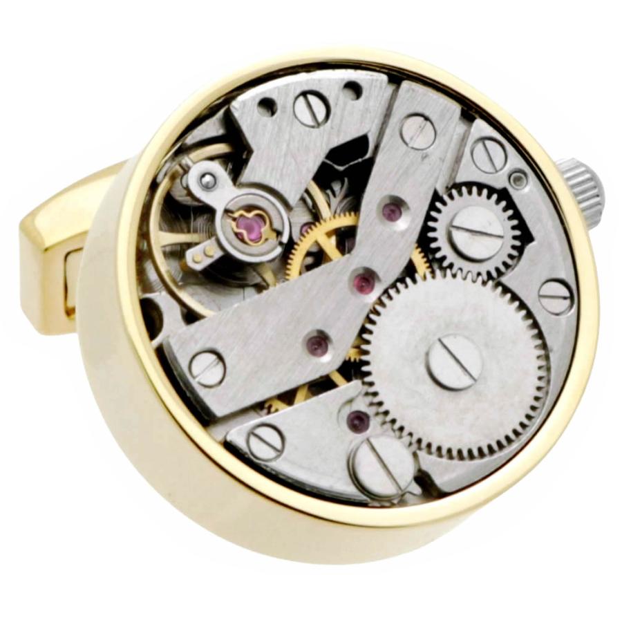 カフスボタン カフス スチームパンク ゴールド 時計ムーブメント カフリンクス メンズアクセサリー |  | 02