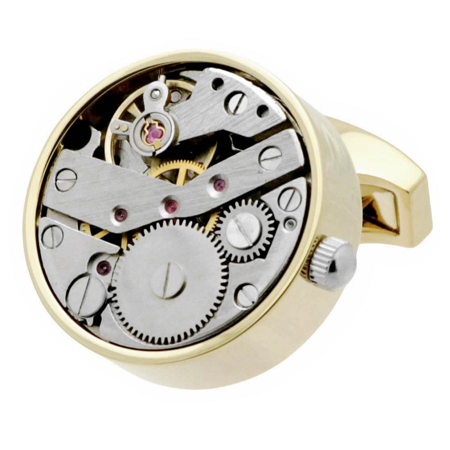 カフスボタン カフス スチームパンク ゴールド 時計ムーブメント カフリンクス メンズアクセサリー |  | 03