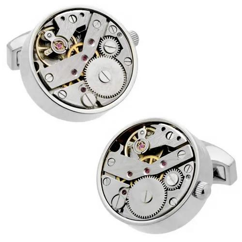 カフスボタン カフス シルバー 時計 スチームパンク ムーブメント カフリンクス メンズアクセサリー |  | 01
