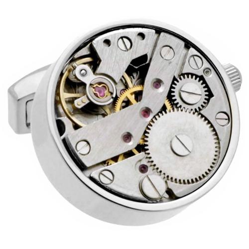 カフスボタン カフス シルバー 時計 スチームパンク ムーブメント カフリンクス メンズアクセサリー |  | 02