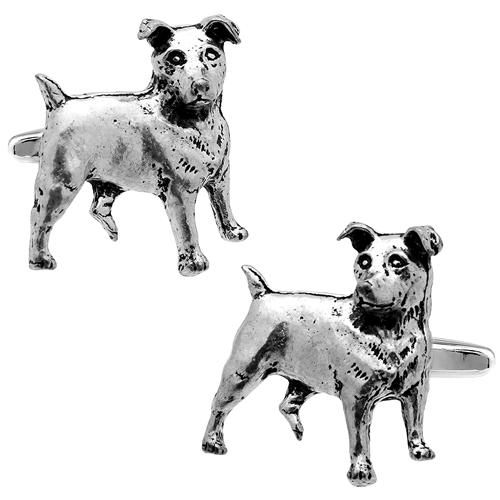 カフスボタン カフス シロメ製 ジャックラッセルテリア 犬 ドッグ カフリンクス メンズアクセサリー |  | 01
