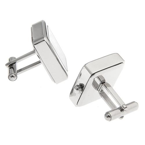 カフスボタン カフス シルバー スクエアー 時計付 カフリンクス メンズ