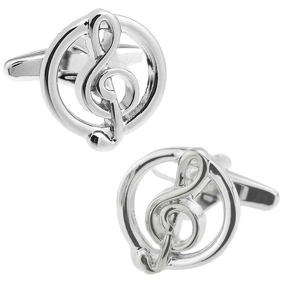 カフスボタン カフス ト音記号 サークル カフリンクス メンズアクセサリー |  | 01