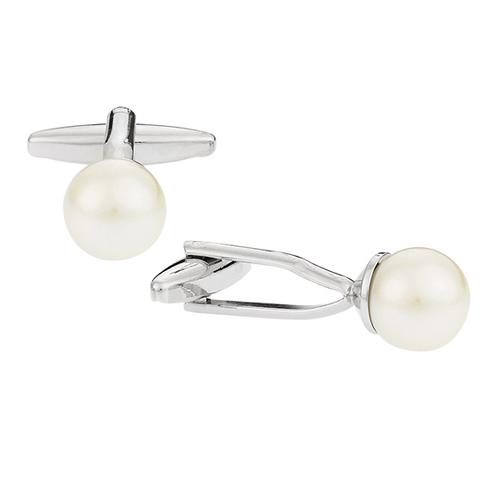 カフスボタン カフス アイボリー スワロフスキー パール カフリンクス メンズアクセサリー |  | 03