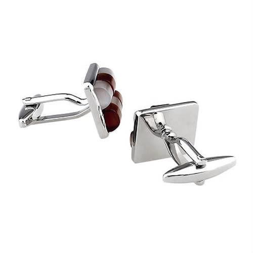 カフスボタン カフス ブラウン ホワイト キャッツアイ カフリンクス メンズアクセサリー |  | 02