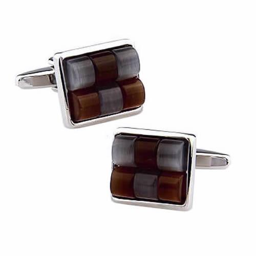 カフスボタン カフス ブラウン グレー キャッツアイ カフリンクス メンズアクセサリー |  | 01