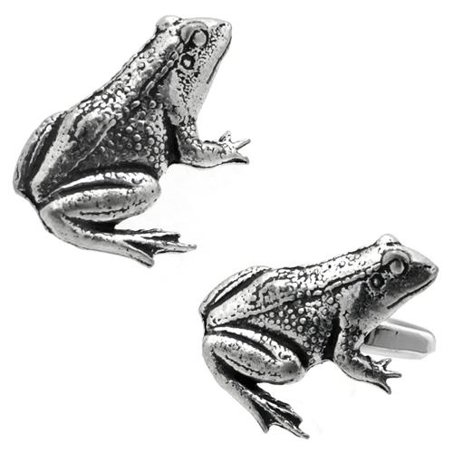 カフスボタン カフス シロメ製 カエル カフリンクス メンズアクセサリー |  | 01