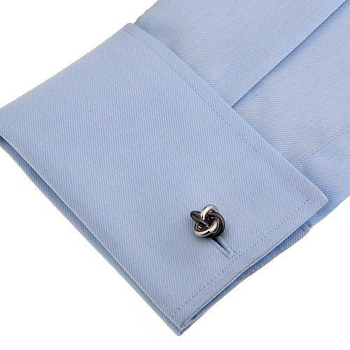 カフスボタン カフス シルバー ＆ ガンメタ ノット カフリンクス メンズアクセサリー |  | 04