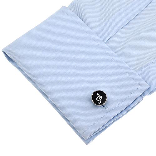 カフスボタン カフス ブラック イニシャル アルファベット A カフス カフリンクス メンズアクセサリー |  | 04