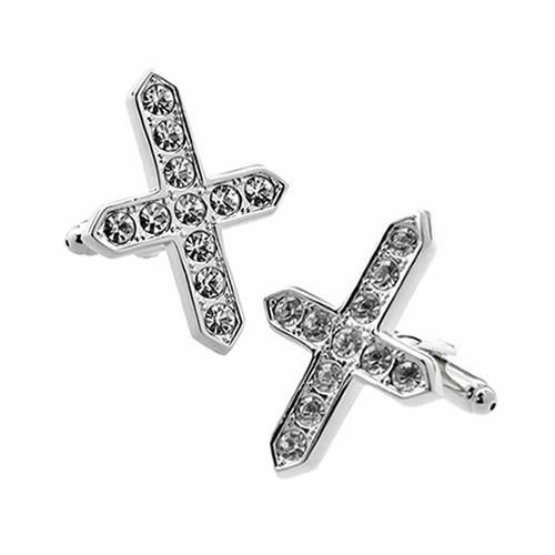 カフスボタン カフス クリスタル クロス カフリンクス メンズアクセサリー |  | 01