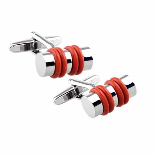 カフスボタン カフス レッド リング シリンダー カフリンクス メンズ