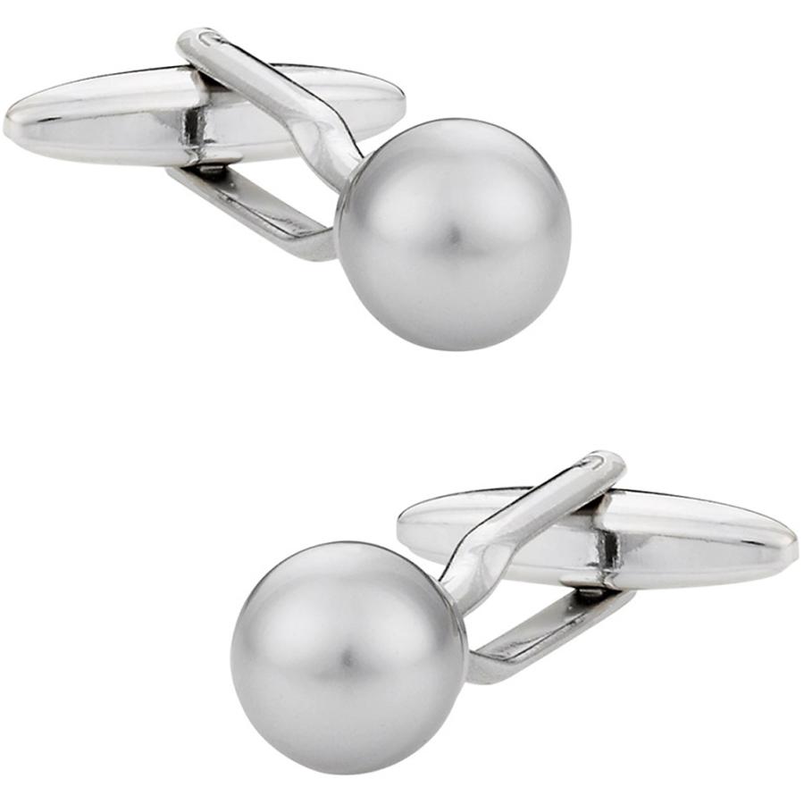 カフスボタン カフス シルバー スワロフスキー パール カフリンクス