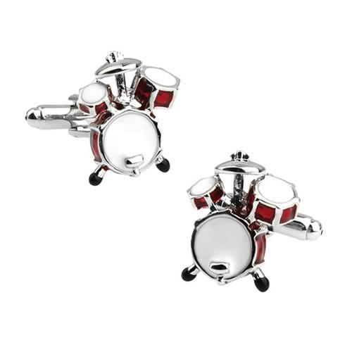 カフス ネクタイピン セット レッド ドラム カフスボタン カフリンクス タイクリップ タイピン |  | 03