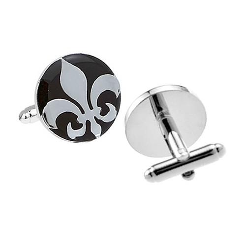 カフスボタン カフス ブラック フルール ド リス 百合の紋章 カフリンクス メンズアクセサリー |  | 02