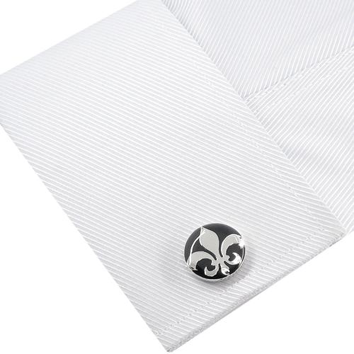 カフスボタン カフス ブラック フルール ド リス 百合の紋章 カフリンクス メンズアクセサリー |  | 04