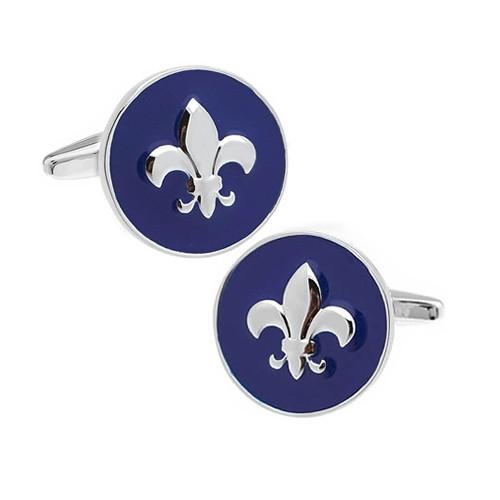 カフスボタン カフス ネイビー フルール ド リス 百合の紋章 カフリンクス メンズアクセサリー |  | 01