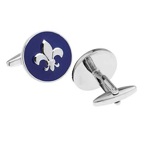 カフスボタン カフス ネイビー フルール ド リス 百合の紋章 カフリンクス メンズアクセサリー |  | 02