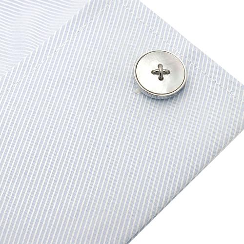 カフスボタン カフス ホワイト シェル ボタン カフリンクス