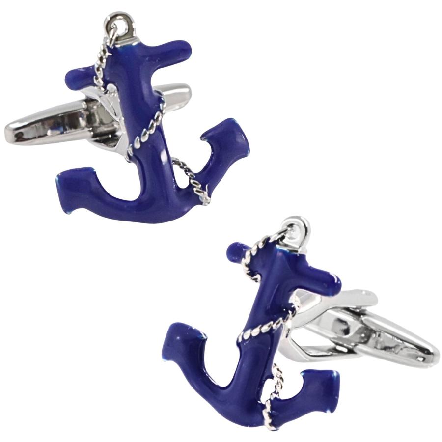 カフスボタン カフス ブルー アンカー 碇 カフリンクス メンズアクセサリー |  | 01