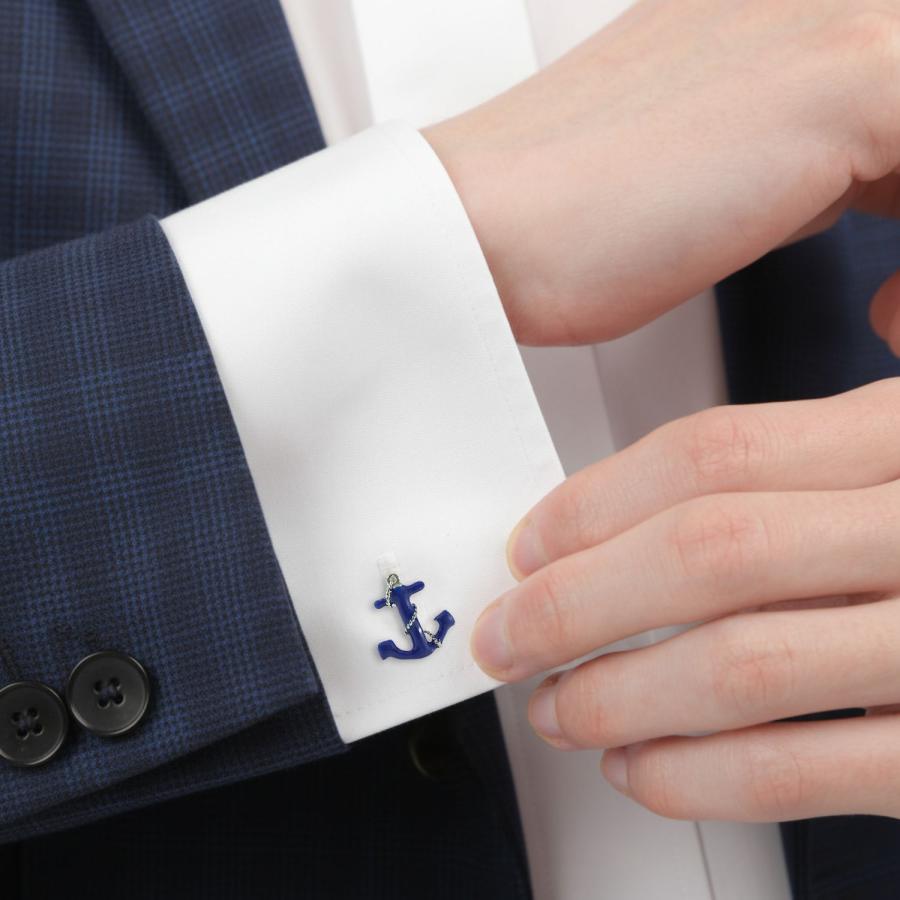 カフスボタン カフス ブルー アンカー 碇 カフリンクス メンズアクセサリー |  | 06