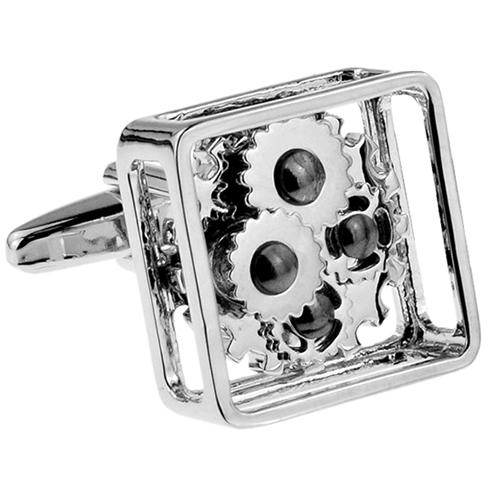 カフスボタン カフス シルバー コグ スチームパンク カフリンクス メンズアクセサリー |  | 02