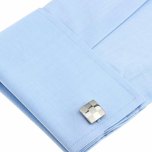 カフス ネクタイピン セット シルバー チェック スクエア カフスボタン カフリンクス タイクリップ タイピン |  | 06