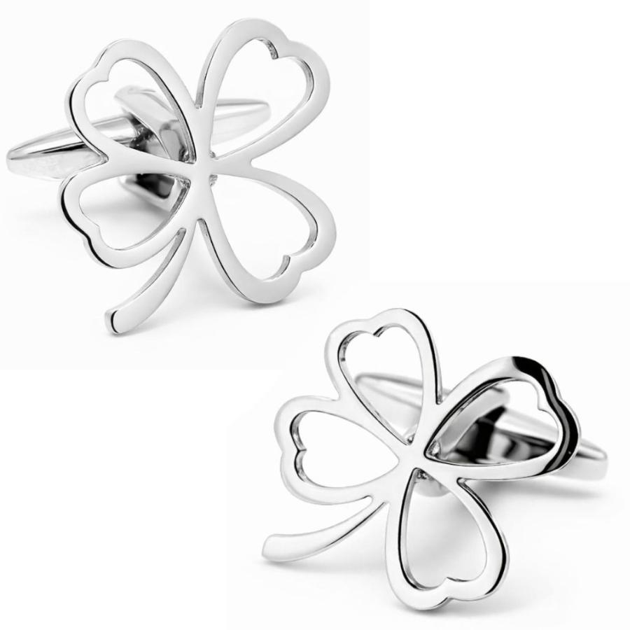 カフスボタン カフス 透かし 四つ葉のクローバー カフリンクス メンズアクセサリー |  | 01