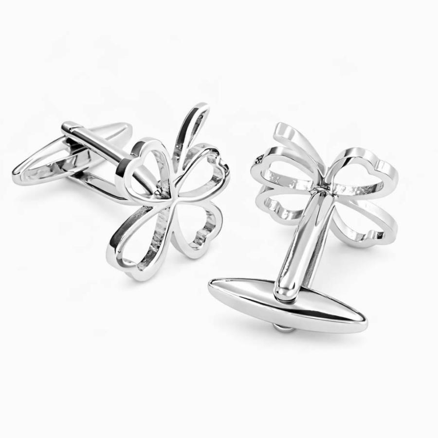 カフスボタン カフス 透かし 四つ葉のクローバー カフリンクス メンズアクセサリー |  | 03