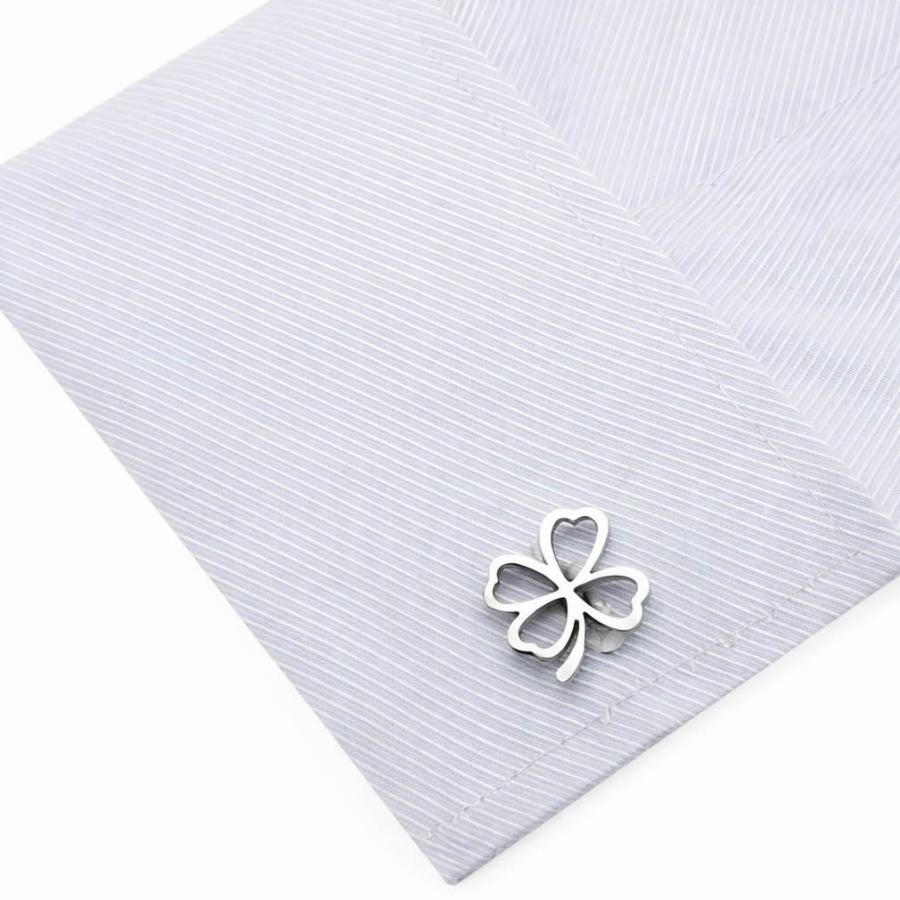 カフスボタン カフス 透かし 四つ葉のクローバー カフリンクス メンズアクセサリー |  | 04