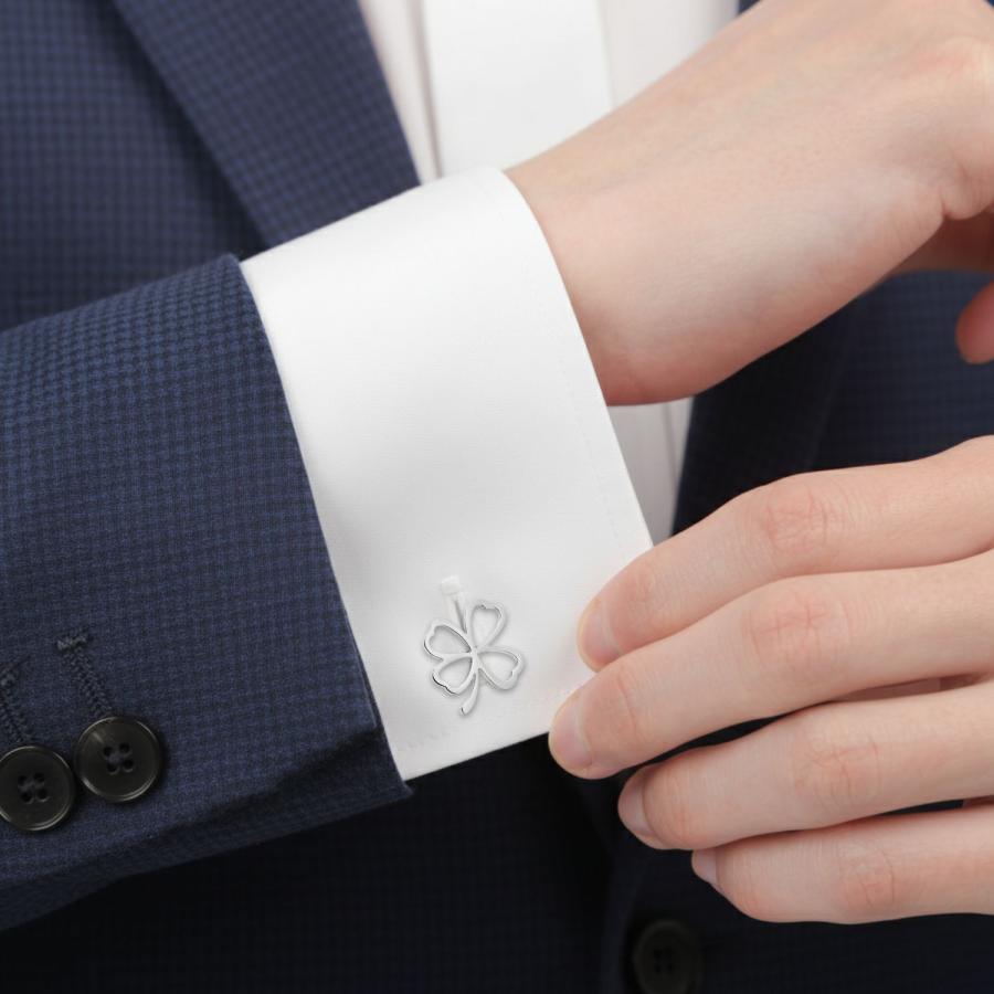 カフスボタン カフス 透かし 四つ葉のクローバー カフリンクス メンズアクセサリー |  | 05