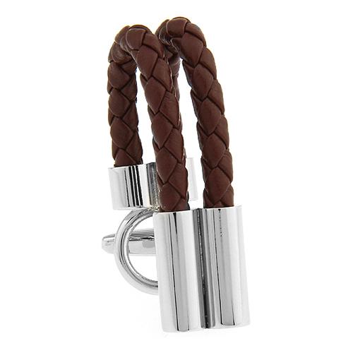 カフスボタン カフス ブラウン レザー ラップアラウンド カフリンクス メンズアクセサリー |  | 02